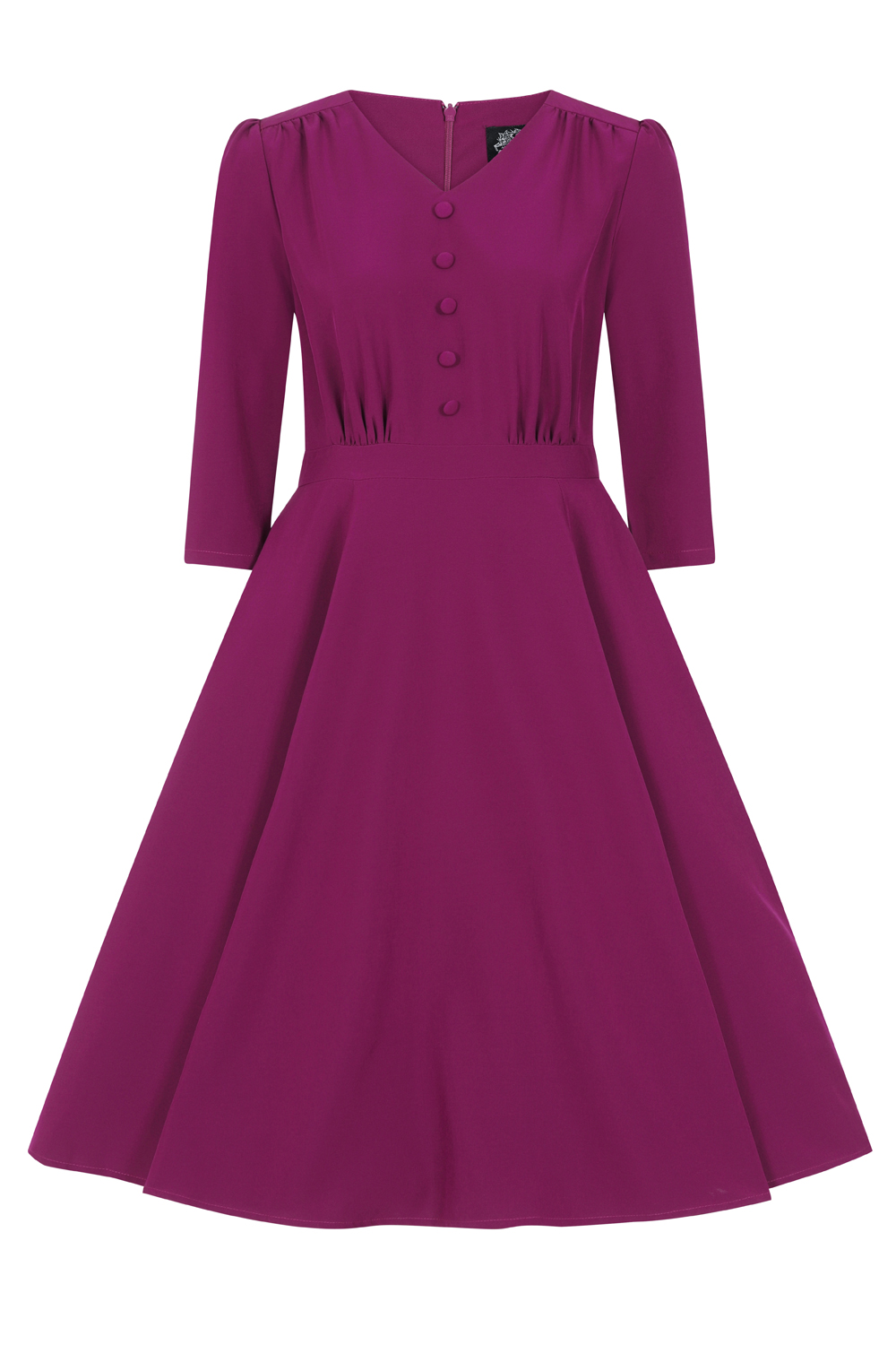 Pretty Plum 50s Swing Dress